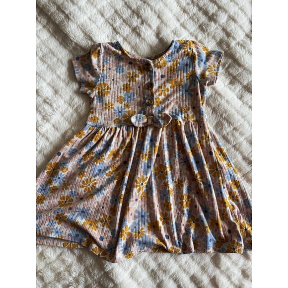 Little Lass Other - Little Lass Girls 2T Fit & Flare Floral Knit Cotton Dress Cap Sleeve Buttons